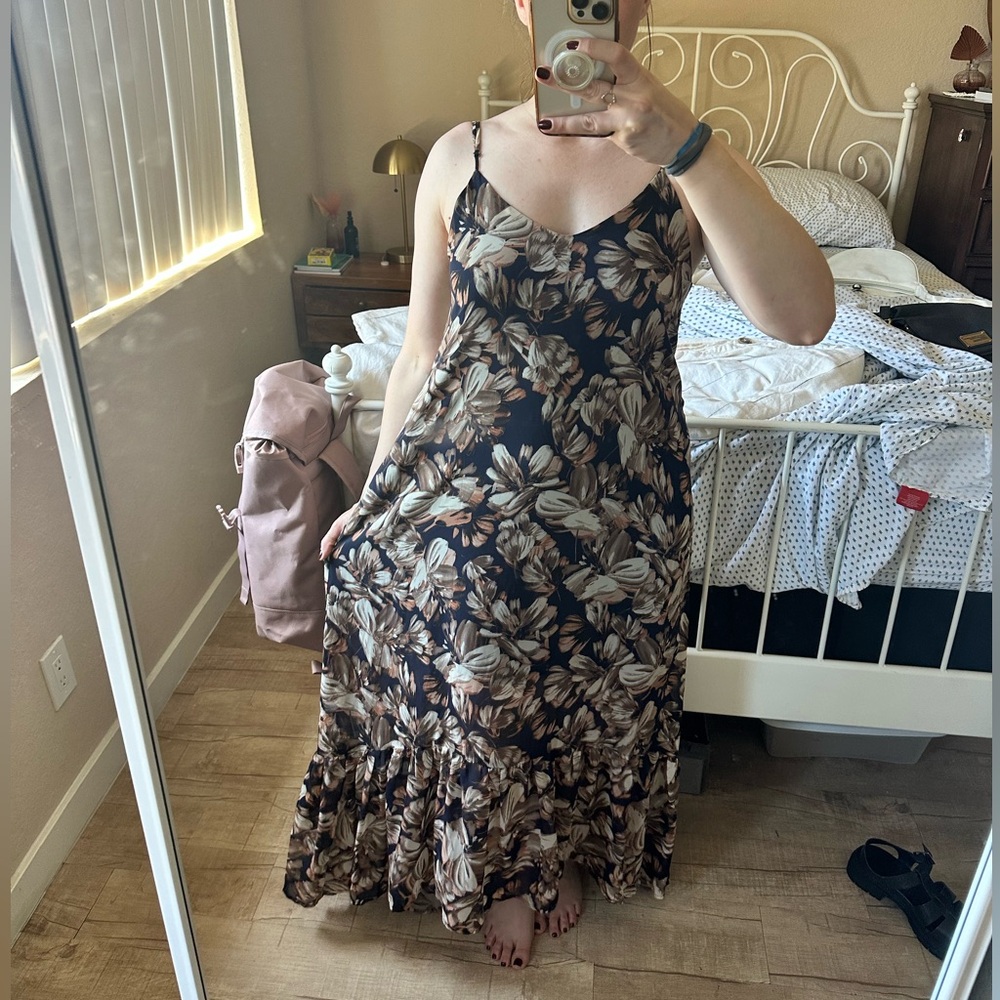 Love Sadie navy floral long maxi dress size S. Great condition.
